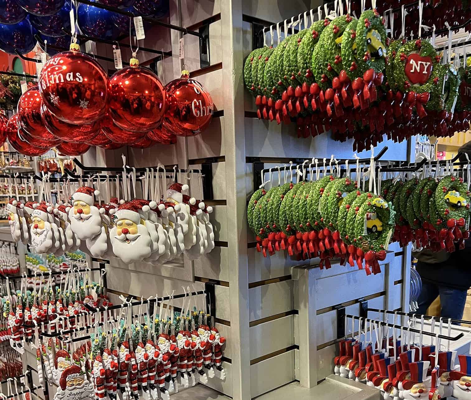 New York City in Winter - A Guide to Visiting New York City in Winter Christmas decorations in all shapes and colors in Little Italy in New York City, USA.