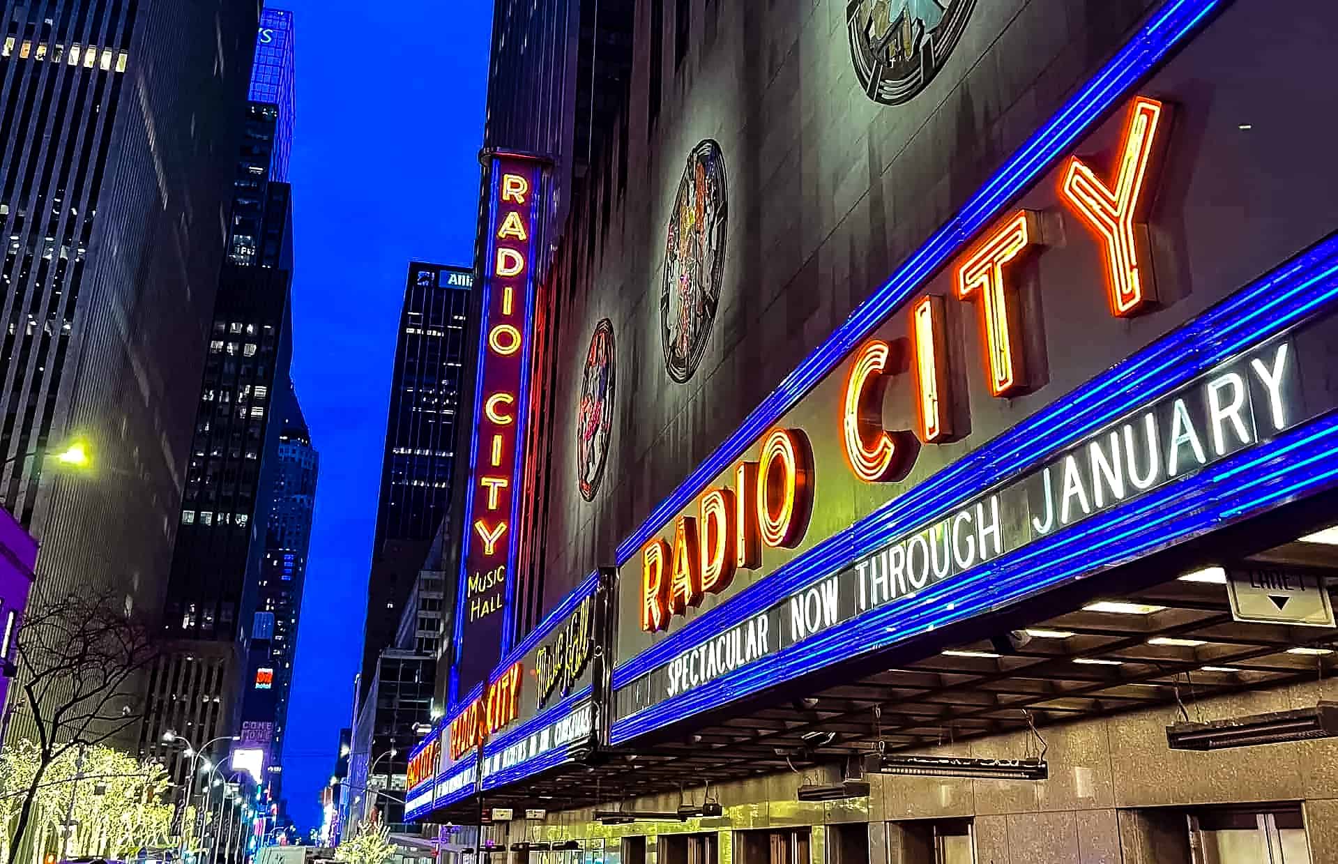 New York City in Winter - A Guide to Visiting New York City in Winter Radio City Music Hall in New York City - where the famous Rockettes perform.