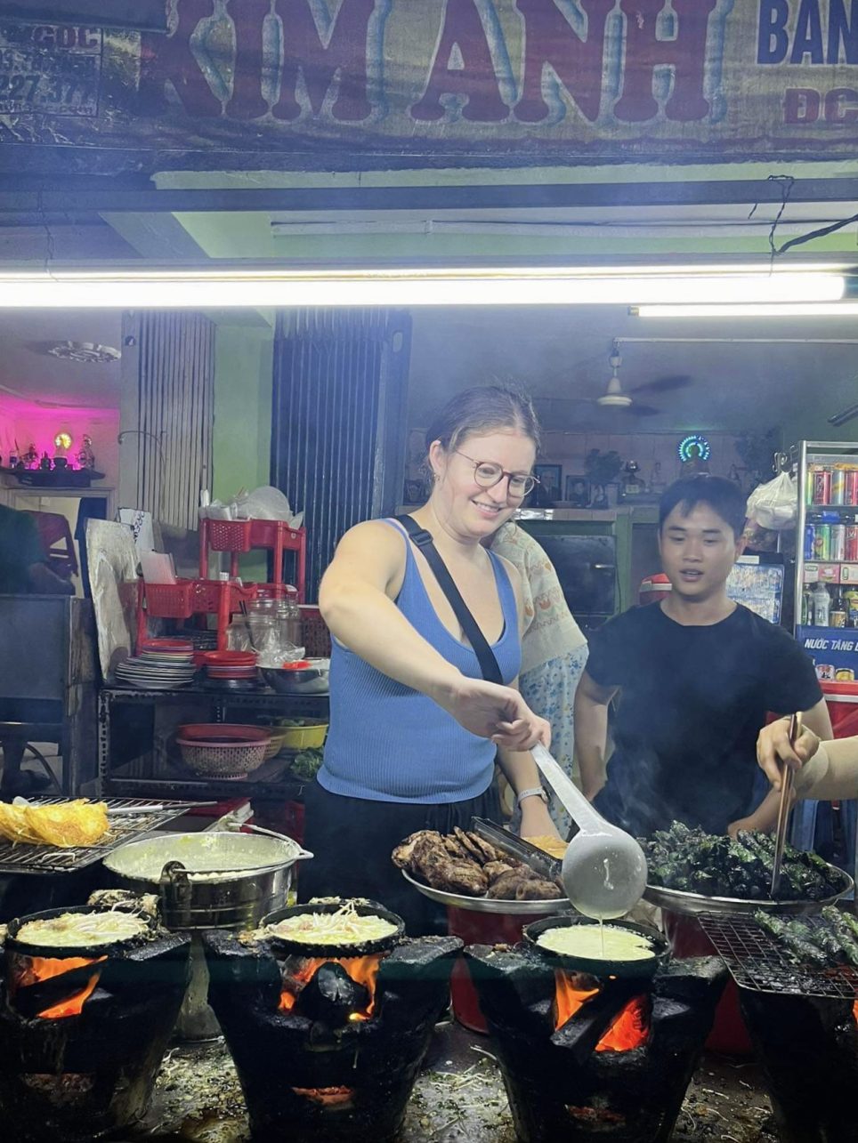 Food Tours in Vietnam - How to Experience the Best Food Tours in Vietnam Tasting and cooking own street food during a food tour in Vietnam.