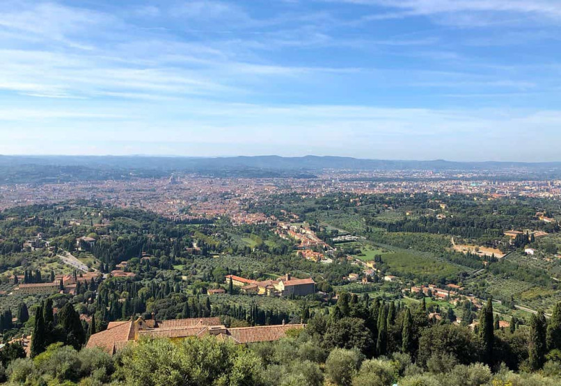You've made it! View onto Florence, Italy. The end of the Path of Gods.