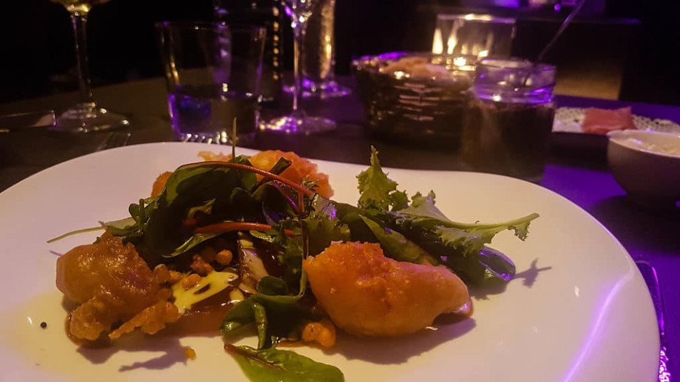 Meal at Restaurant Schlossberg in Graz, Austria.