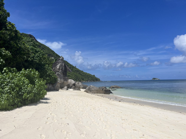 Beach near the pool with wonderful granite formations.