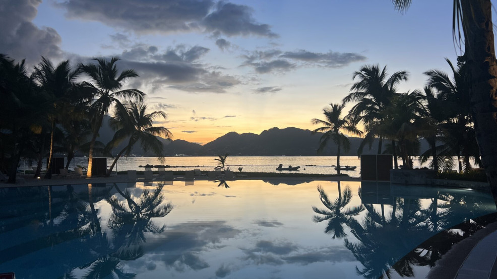Zen Pool Club Med with a view of Mahé, Seychelles.