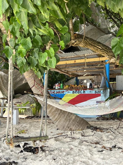 Crusoe bar in the Seychelles.