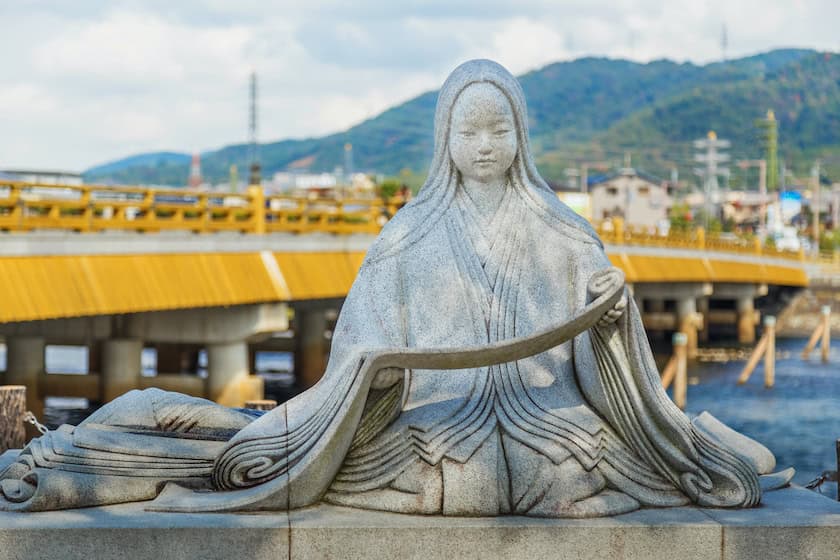 Day Trips From Osaka - Best Day Trips From Osaka Murasaki Shikibu statue in Kyoto, Japan