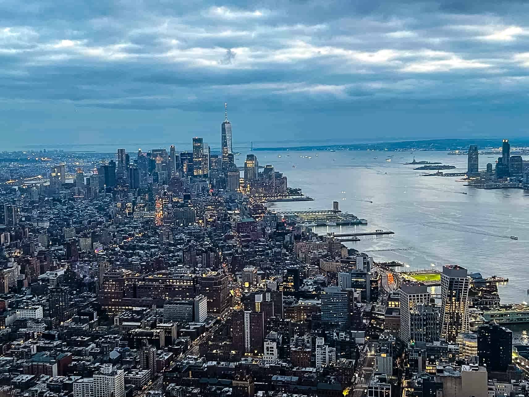 New York City in Winter - A Guide to Visiting New York City in Winter View from The Edge - It's getting dark in Manhattan - New York City, USA.