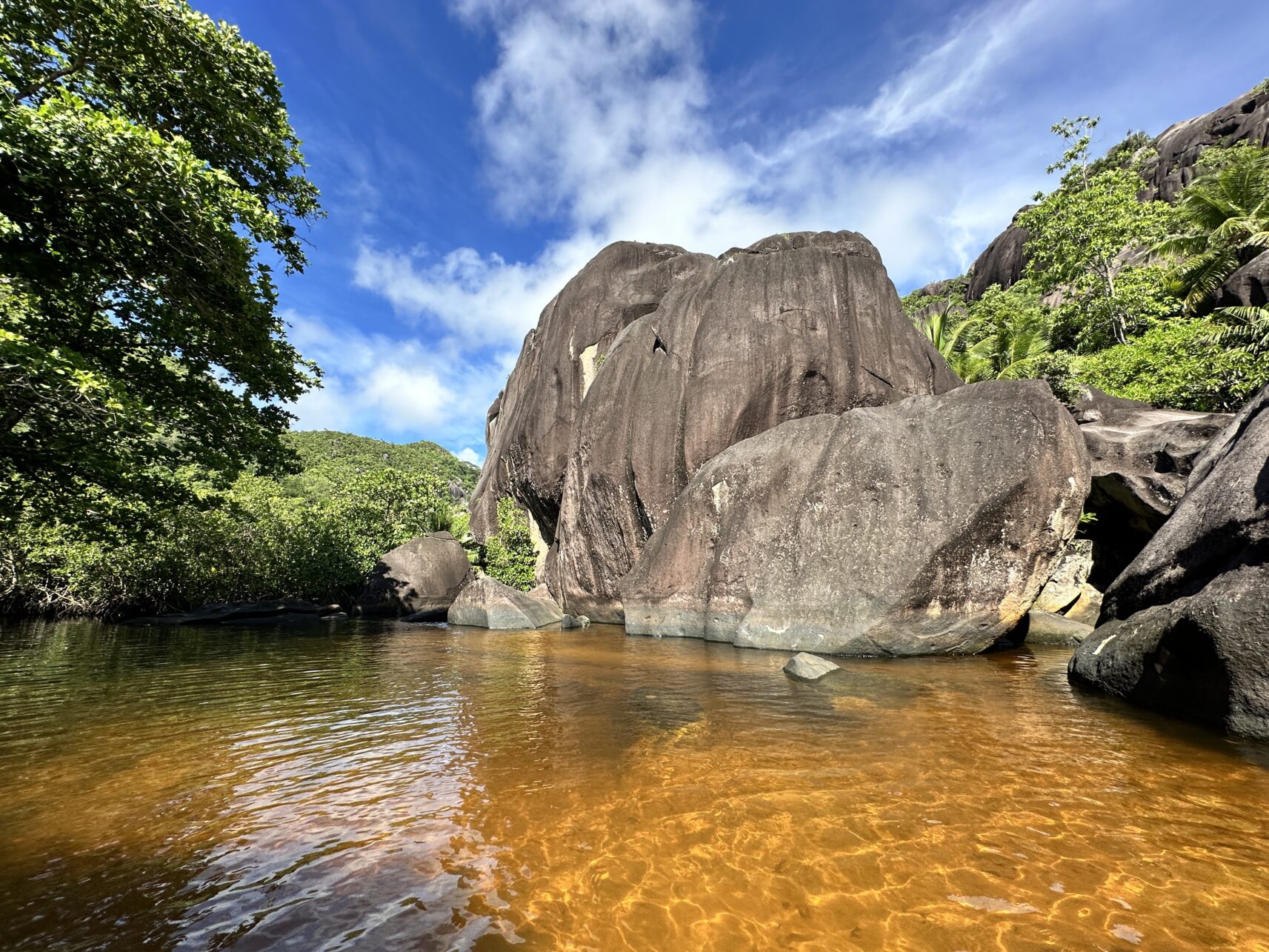 seychelles travel tips - Top Seychelles Travel Tips: Not to Miss Islands and Beaches Yellow River at Rice Beach auf den Seychellen.